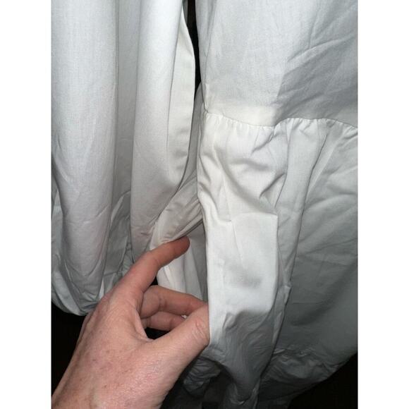 & Other Stories Midi Smocked Bows Bodice Tiers Peasant Beach Boho White S NWT - Picture 6 of 12